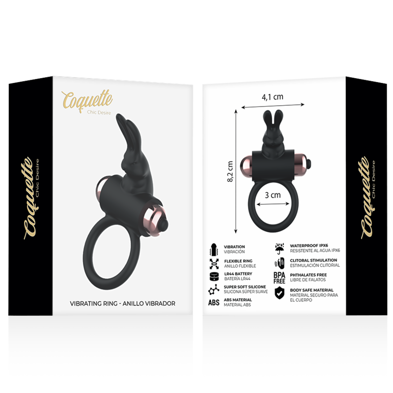 COQUETTE CHIC DESIRE - ANEL CON VIBRADOR NEGRO/ ORO