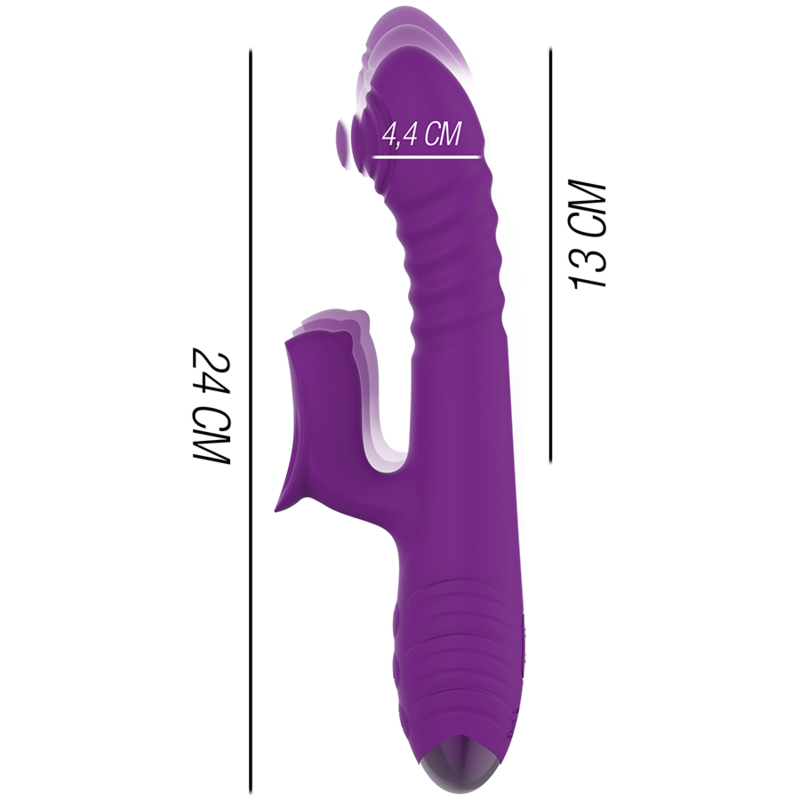 INTENSE - IGGY VIBRADOR MULTIFUNÇÕES RECARREGÁVEL UP & DOWN COM ESTIMULADOR CLITORIANO ROXO