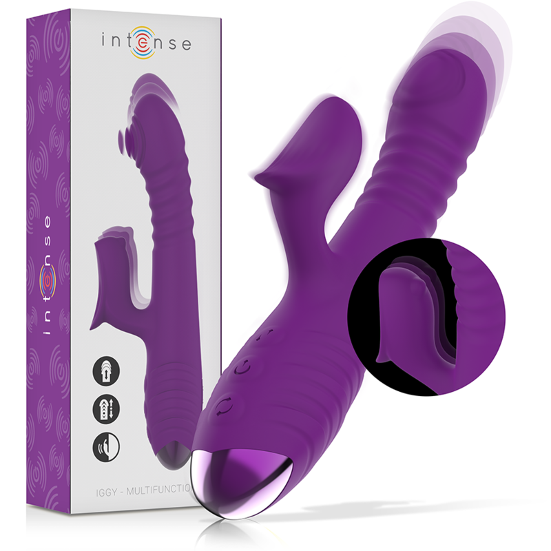 INTENSE - IGGY VIBRADOR MULTIFUNÇÕES RECARREGÁVEL UP & DOWN COM ESTIMULADOR CLITORIANO ROXO