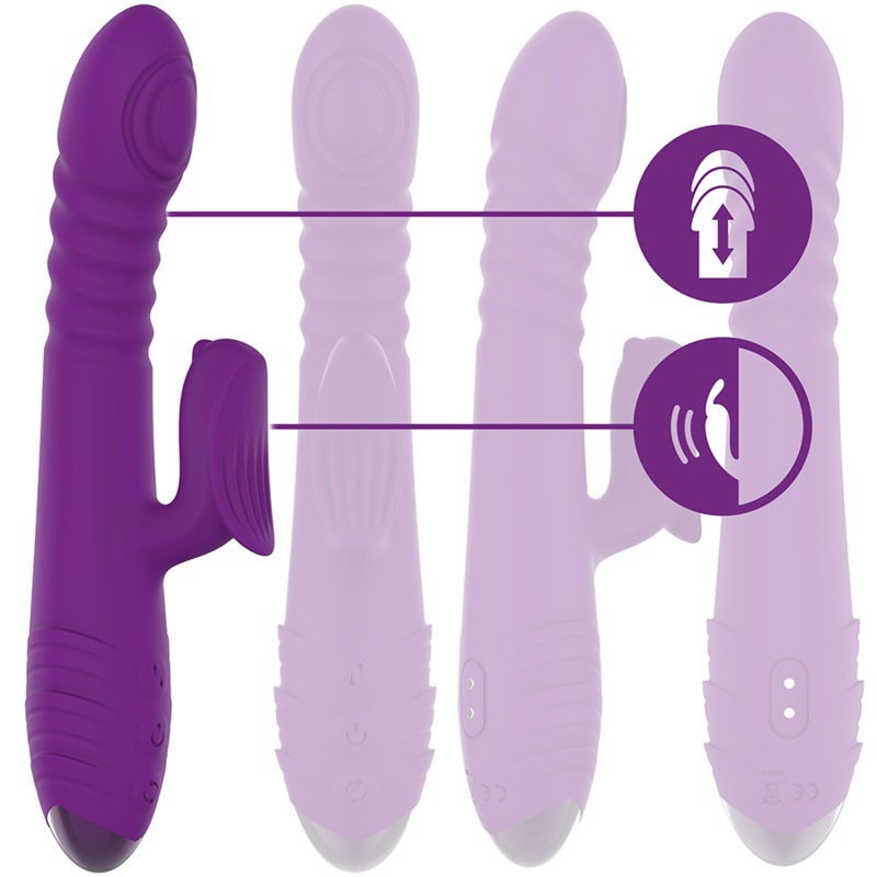 INTENSE - IGGY VIBRADOR MULTIFUNÇÕES RECARREGÁVEL UP & DOWN COM ESTIMULADOR CLITORIANO ROXO