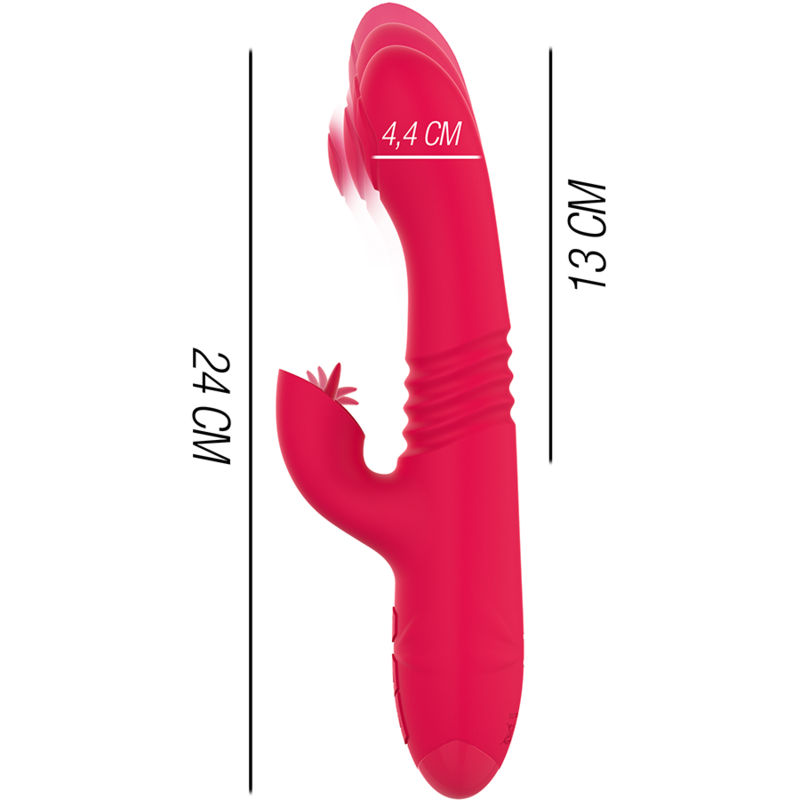 Intense - Vibrador Up &amp; Down Recarregável Dua Multifuncional Com Língua Vermelha