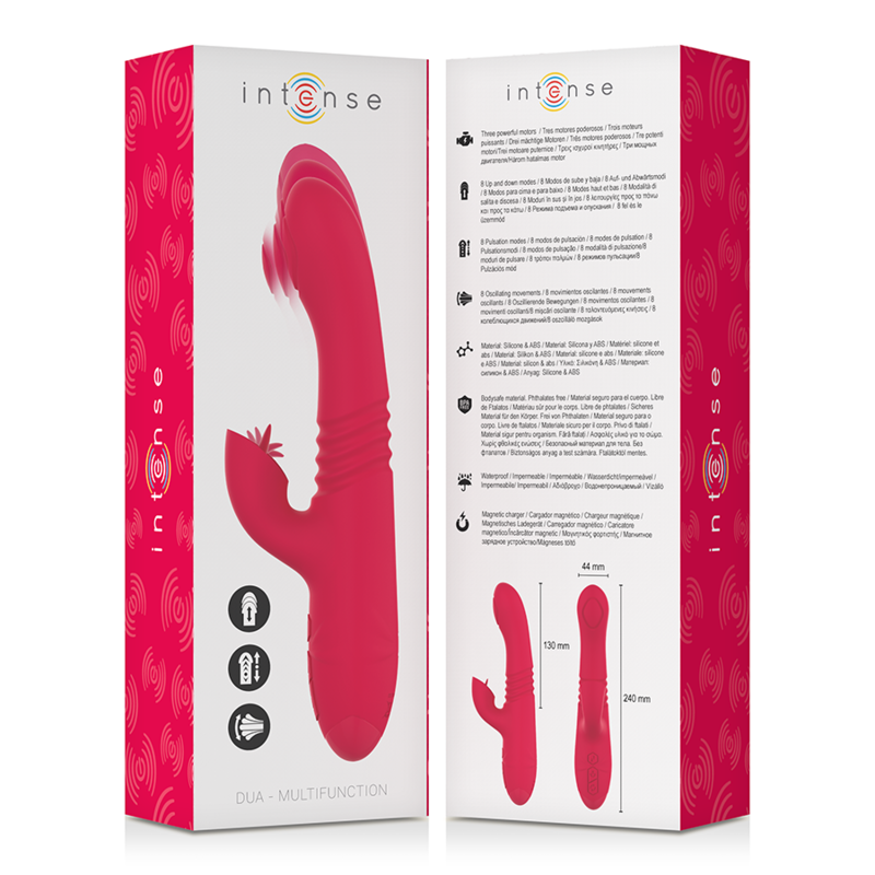 Intense - Vibrador Up &amp; Down Recarregável Dua Multifuncional Com Língua Vermelha