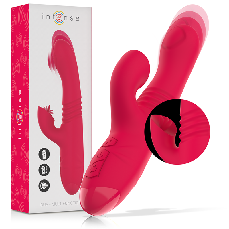 Intense - Vibrador Up &amp; Down Recarregável Dua Multifuncional Com Língua Vermelha