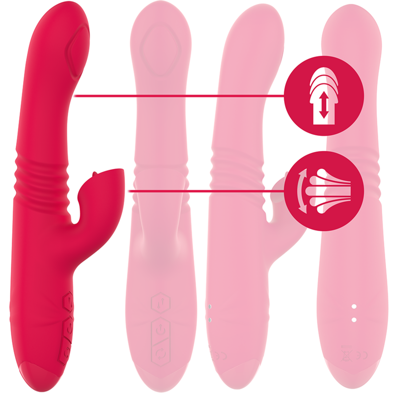 Intense - Vibrador Up &amp; Down Recarregável Dua Multifuncional Com Língua Vermelha