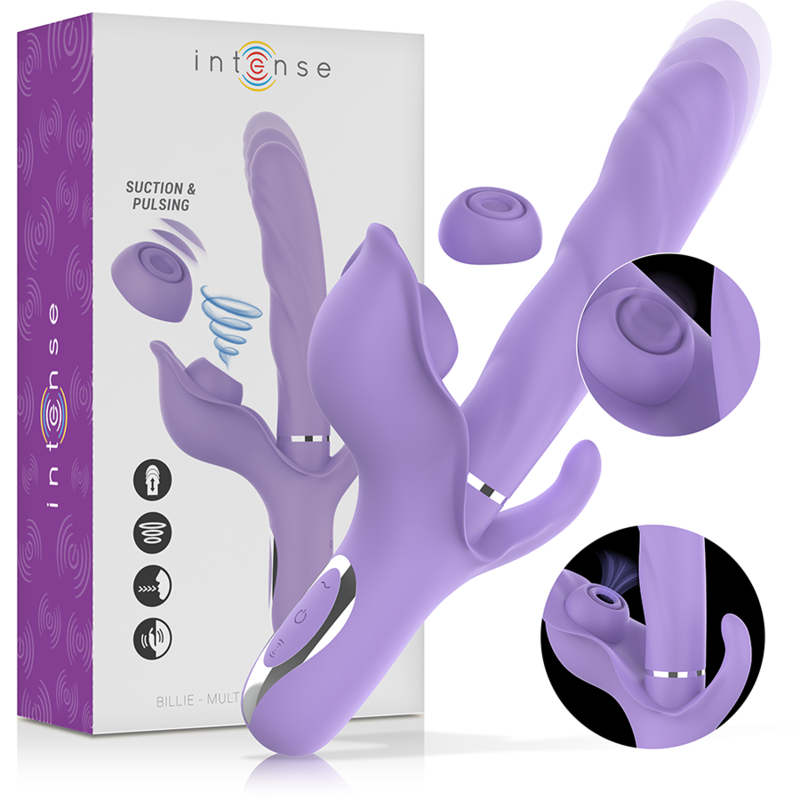 Intenso - Billie Multifuncional Vibrador Recarregável Sucção e Pulsação Roxo