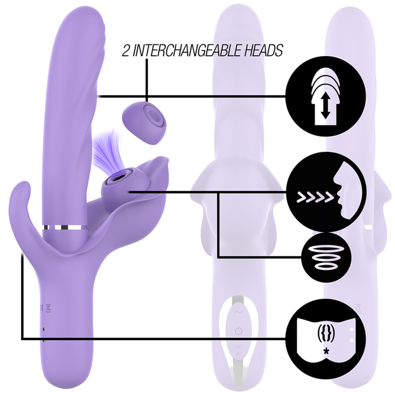 Intenso - Billie Multifuncional Vibrador Recarregável Sucção e Pulsação Roxo