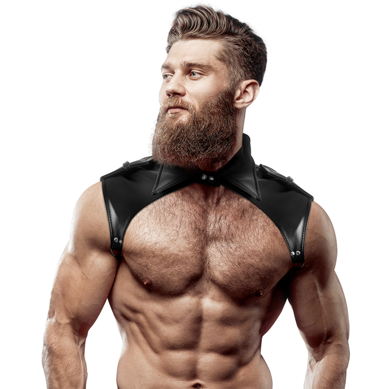 FETISH ACTITUD SUMISA - ARNÊS DE PESCOO DE COURO ECOLÓGICO AJUSTVEL BRIGADE MASCULINO