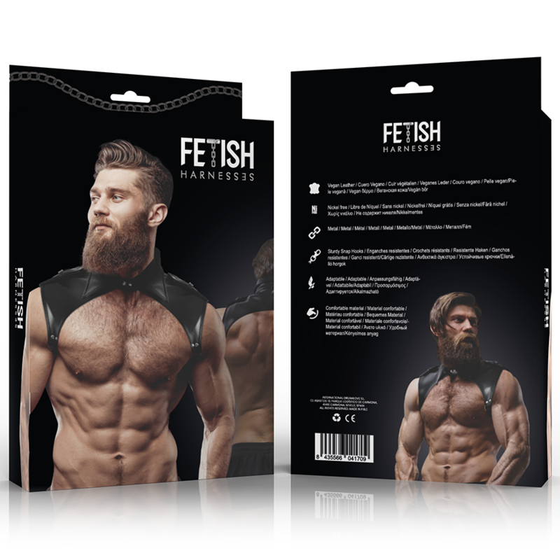 FETISH ACTITUD SUMISA - ARNÊS DE PESCOO DE COURO ECOLÓGICO AJUSTVEL BRIGADE MASCULINO