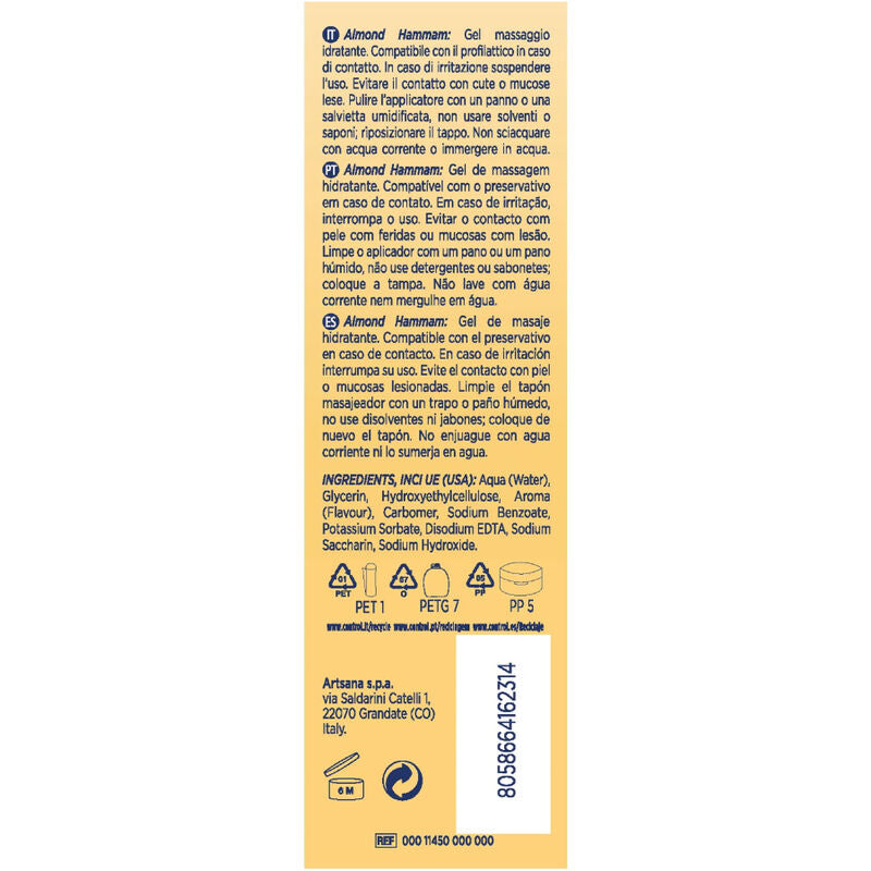 Control - Gel De Masaje Hammam De Amêndoa 3 Em 1 200 Ml