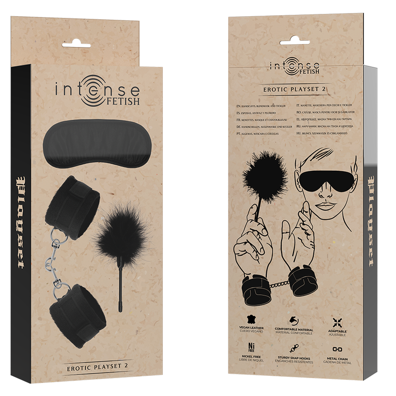 INTENSO - FETISH PLAYSET ERÓTICO 2 COM ALGEMAS, MSCARA CEGA E CÓCEGAS