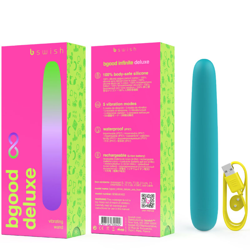 B SWISH - BGOOD INFINITE DELUXE VIBRADOR RECARREGVEL SILICONA AZUL