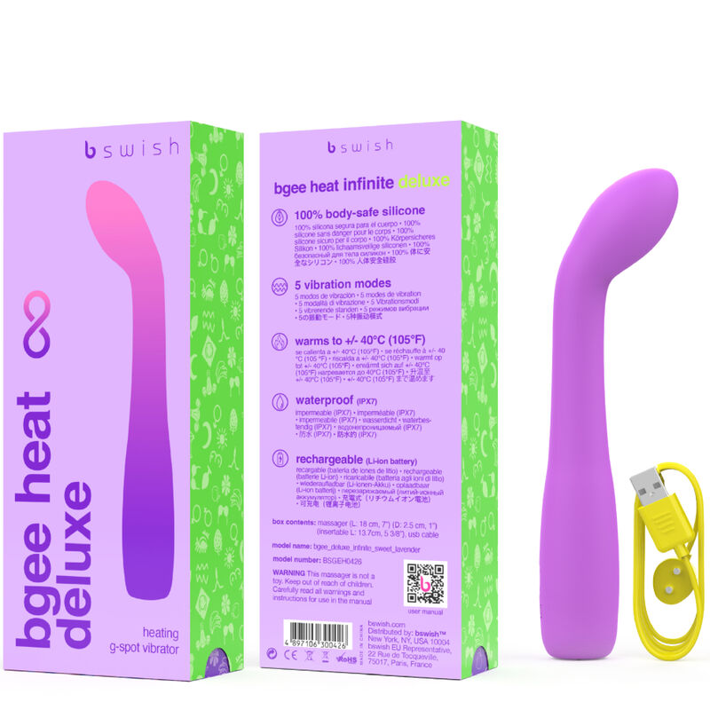B SWISH - BGEE HEAT INFINITE DELUXE VIBRADOR RECARREGVEL LAVANDA SILICONA