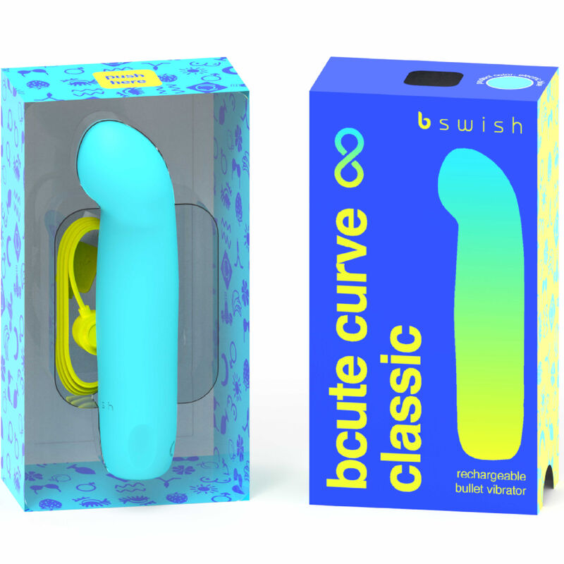 B SWISH - BCUTE CURVE INFINITE CLSSICO RECARREGVEL VIBRADOR AZUL SILICONA