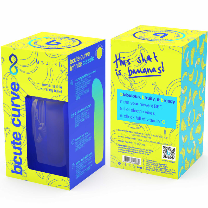 B SWISH - BCUTE CURVE INFINITE CLASSIC EDIO LIMITADA VIBRADOR DE SILICONA RECARREGVEL AMARELO