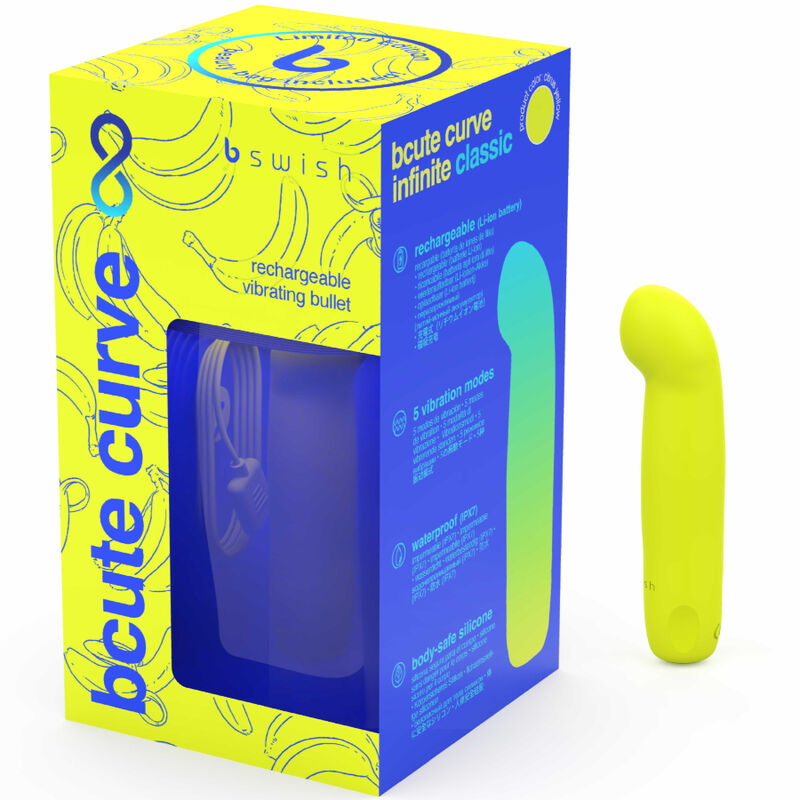 B SWISH - BCUTE CURVE INFINITE CLASSIC EDIO LIMITADA VIBRADOR DE SILICONA RECARREGVEL AMARELO