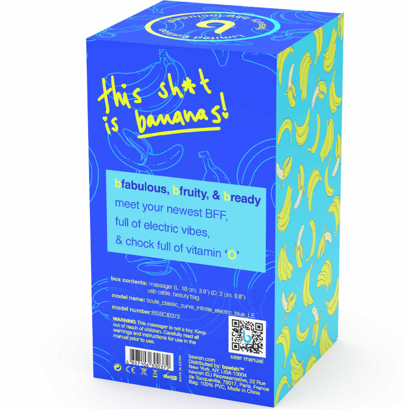B SWISH - BCUTE CURVE INFINITE CLASSIC EDIO LIMITADA VIBRADOR RECARREGVEL DE SILICONA AZUL
