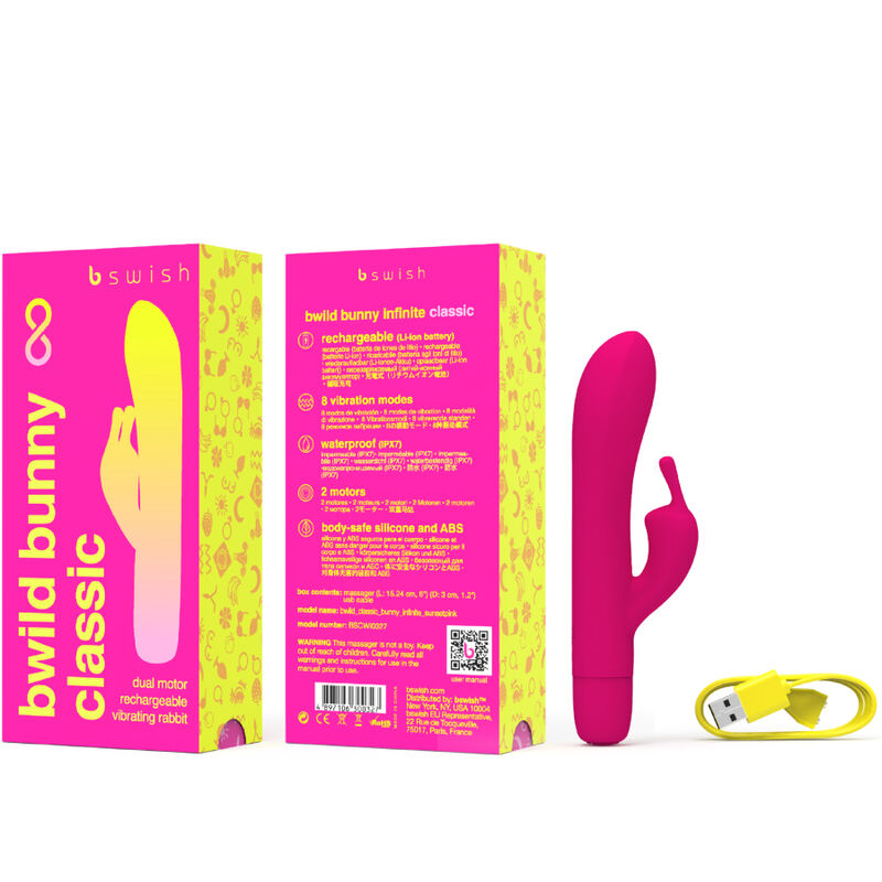 B SWISH - BWILD BUNNY INFINITE CLASSIC RECARREGVEL VIBRADOR ROSA SILICONA
