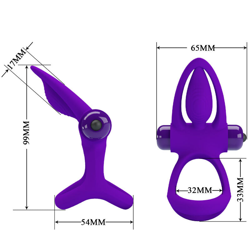 PRETTY LOVE - ANEL VIBRADOR 10 VIBRAÕES LILA SILICONA