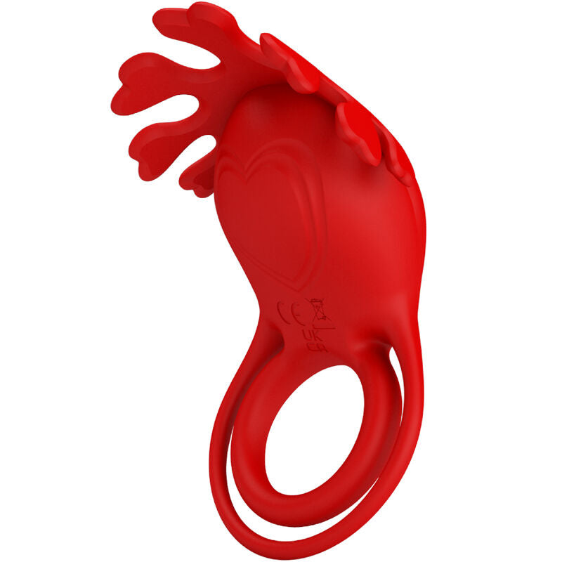 PRETTY LOVE - ANEL VIBRADOR RUBEN 7 VIBRAÕES SILICONA VERMELHO