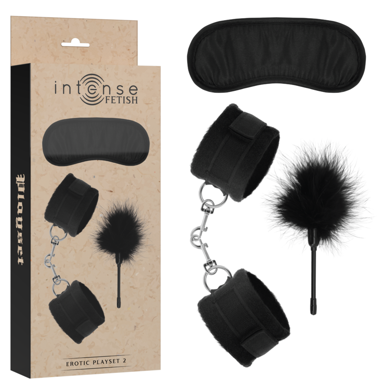 INTENSO - FETISH PLAYSET ERÓTICO 2 COM ALGEMAS, MSCARA CEGA E CÓCEGAS