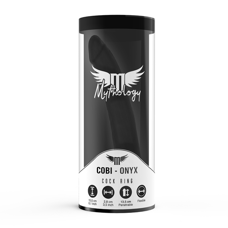 MITOLOGÍA - DILDO ANAL COBI ONYX COM ANEL DE GALO E TESTÍCULO 13 SILICONA CM