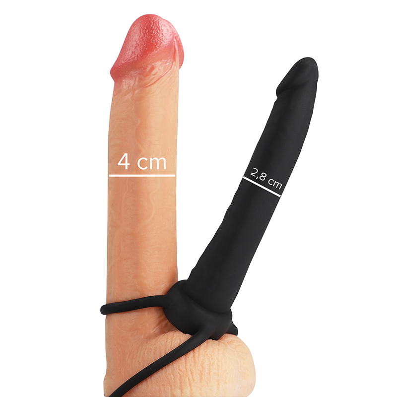MITOLOGÍA - DILDO ANAL COBI ONYX COM ANEL DE GALO E TESTÍCULO 13 SILICONA CM