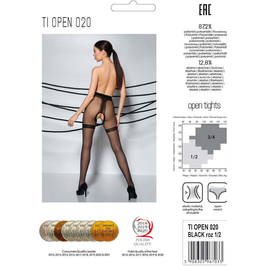 PASIÓN - CALA TIOPEN 020 PRETA 1/2 20 DEN