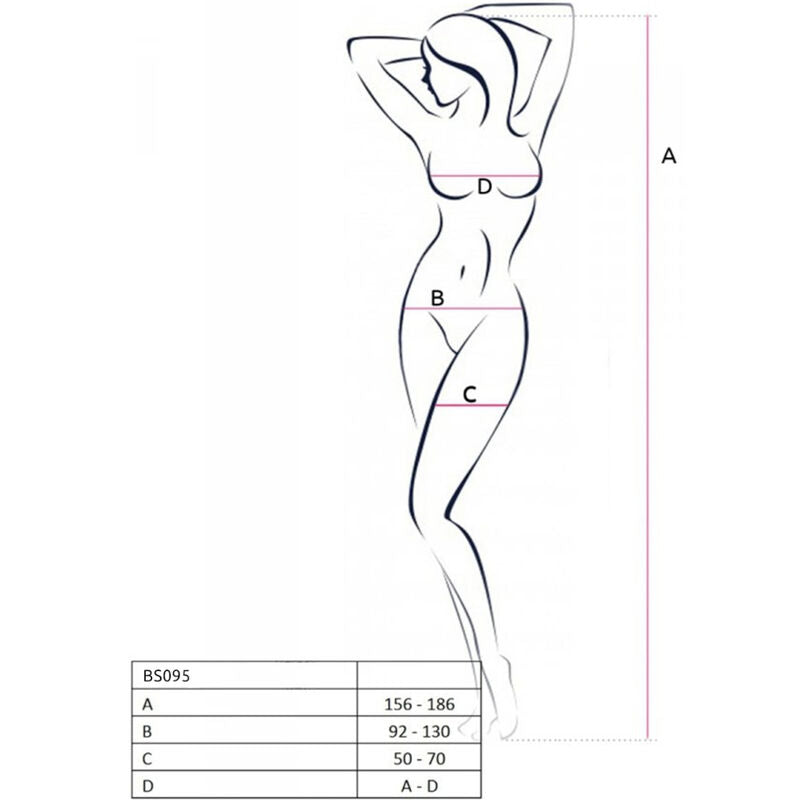 PASSION - BS095 BODYSTOCKING ROJO TALLA ÚNICA