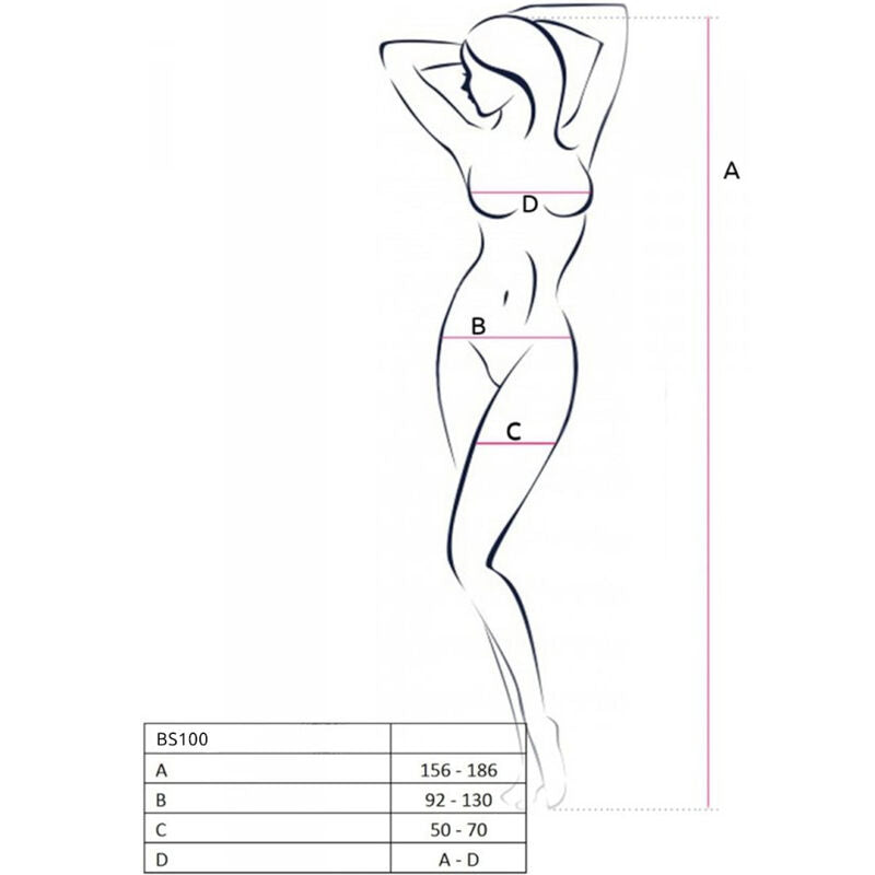 Passion - Bodystocking BS100 Negro Tamanho Único