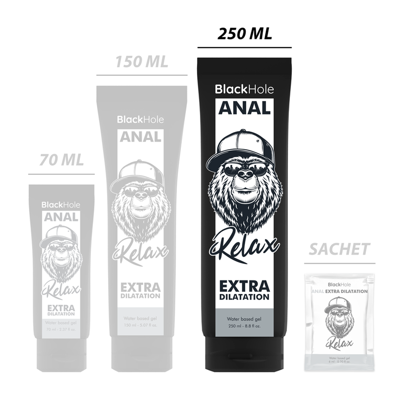 BLACK HOLE - GEL À BASE DE ÁGUA DILATAÇÃO ANAL 250 ML