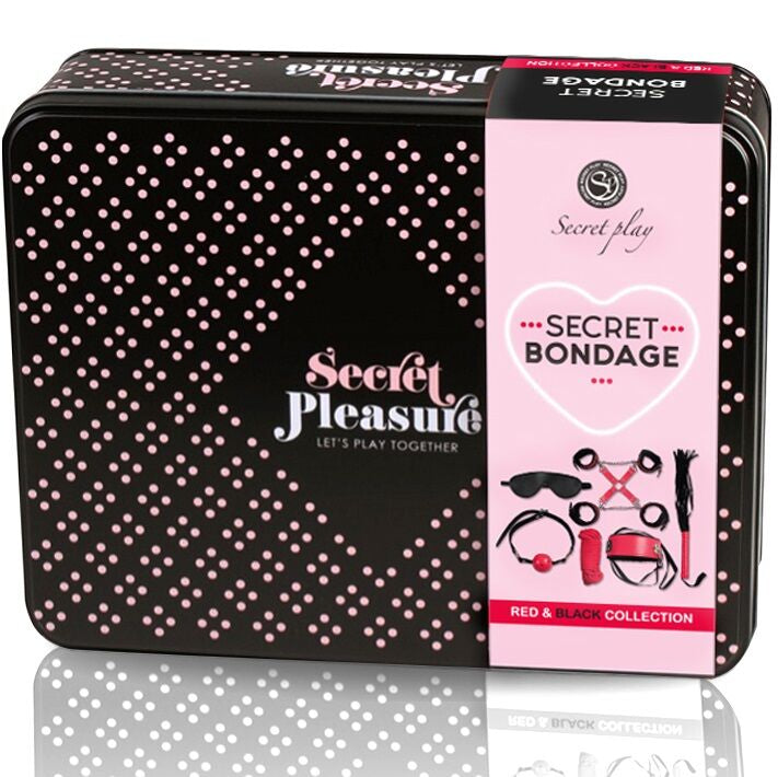 SECRETPLAY - CONJUNTO BDSM 6 PEÇAS COLEÇÃO VERMELHA - Sex Shop Sexy