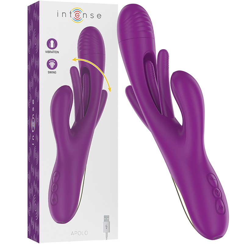 INTENSE - APOLO VIBRADOR MULTIFUNÇÕES RECARREGÁVEL 7 MODOS COM LÍNGUA OSCILANTE ROXO