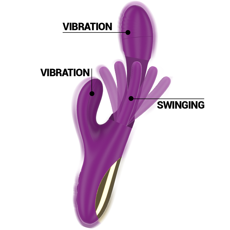 INTENSE - APOLO VIBRADOR MULTIFUNÇÕES RECARREGÁVEL 7 MODOS COM LÍNGUA OSCILANTE ROXO