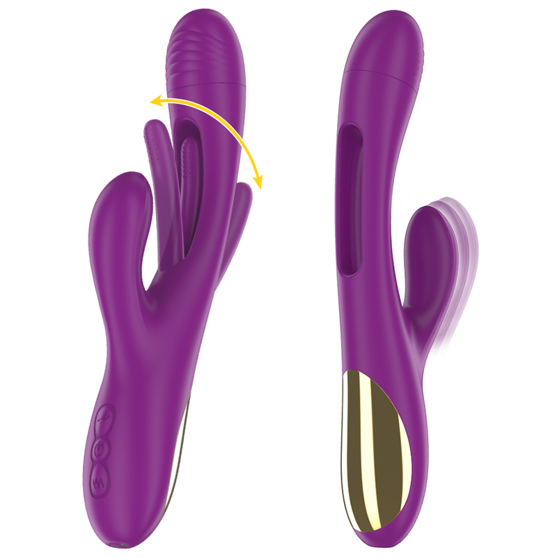 INTENSE - APOLO VIBRADOR MULTIFUNÇÕES RECARREGÁVEL 7 MODOS COM LÍNGUA OSCILANTE ROXO