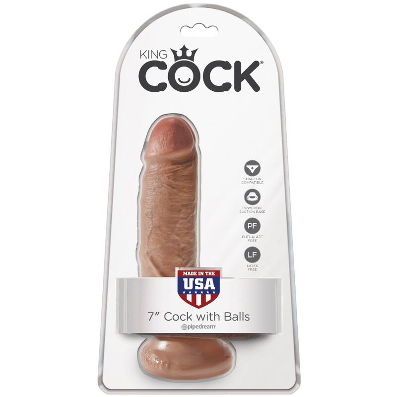 KING COCK - DILDO REALISTA COM TESTÍCULOS 13.2 CM CASTANHO