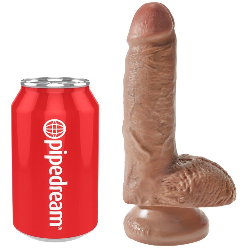 KING COCK - DILDO REALISTA COM TESTÍCULOS 13.2 CM CASTANHO