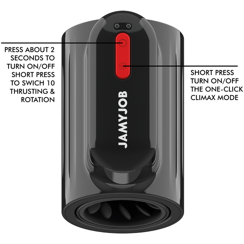 JAMYJOB - MASTURBADOR CON MODO TURBO Y TECNOLOGÍA DE 360 ROTACIÓN DE EMPUJE VORTEX