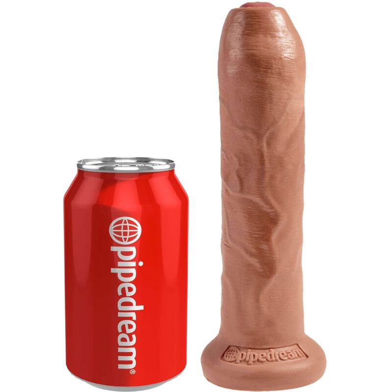 KING COCK - DILDO REALISTA COM PREPÚCIO 17.8 CM CASTANHO