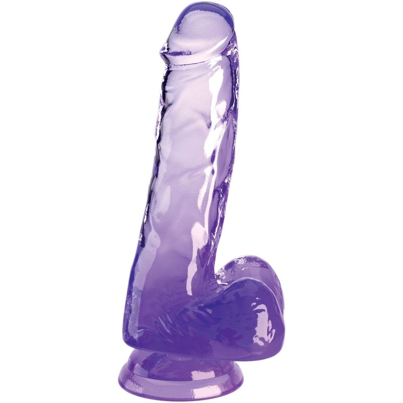 KING COCK - PÊNIS REALÍSTICO COM BOLAS 13.5 CM ROXO CLARO
