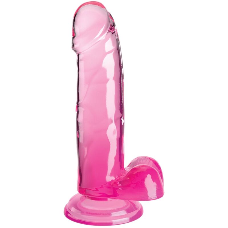 KING COCK - PÊNIS REALÍSTICO COM BOLAS 15.2 CM ROSA CLARO