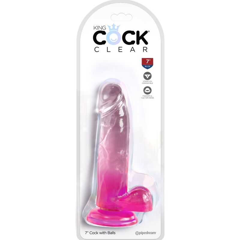 KING COCK - PÊNIS REALÍSTICO COM BOLAS 15.2 CM ROSA CLARO