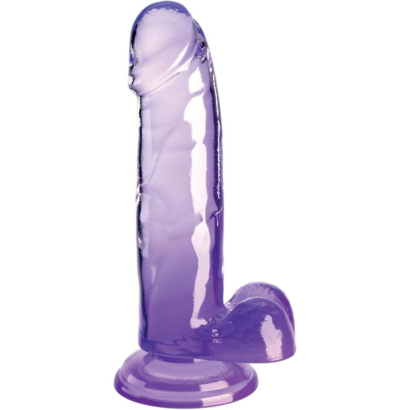 KING COCK - PÊNIS REALÍSTICO COM BOLAS 15.2 CM ROXO CLARO