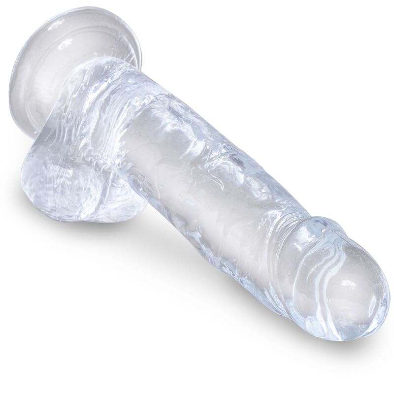 KING COCK - CLEAR DILDO REALISTA COM TESTÍCULOS 15.2 CM TRANSPARENTE