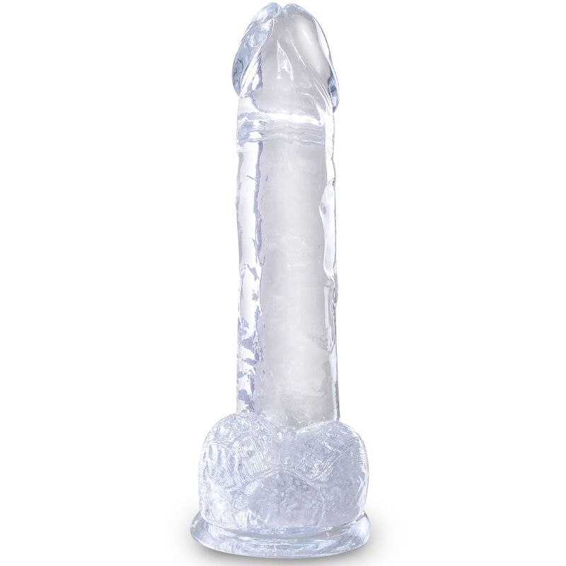 KING COCK - CLEAR DILDO REALISTA COM TESTÍCULOS 15.2 CM TRANSPARENTE