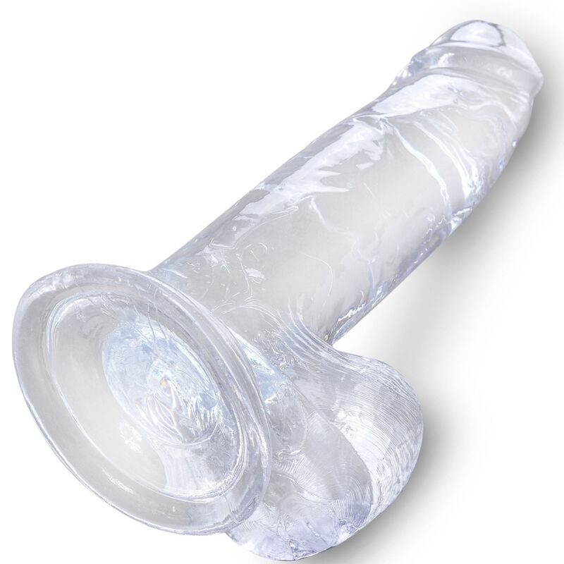 KING COCK - CLEAR DILDO REALISTA COM TESTÍCULOS 15.2 CM TRANSPARENTE