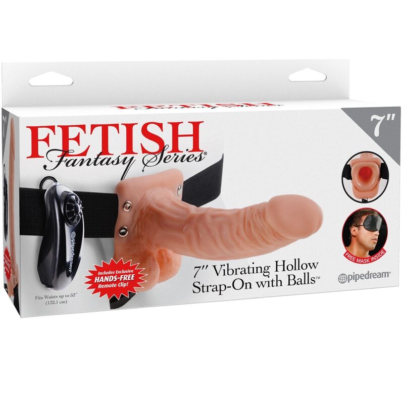 FETISH FANTASY SERIES - ARNÊS AJUSTÁVEL COM CONTROLO REMOTO PÊNIS REALISTA COM TESTÍCULOS 17.8 CM