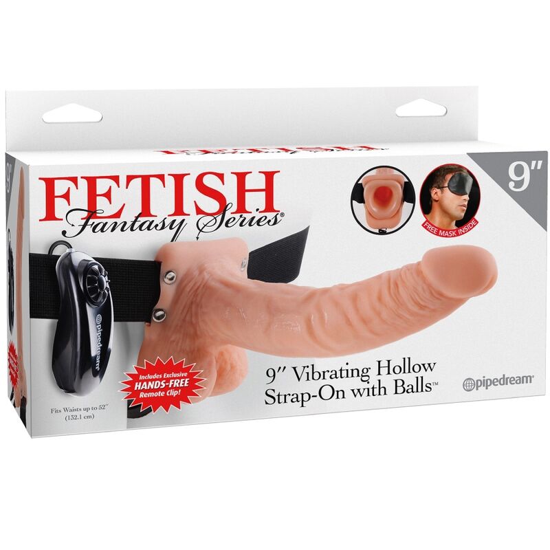 FETISH FANTASY SERIES - ARNÊS AJUSTÁVEL COM CONTROLO REMOTO PÊNIS REALISTA COM TESTÍCULOS 23 CM
