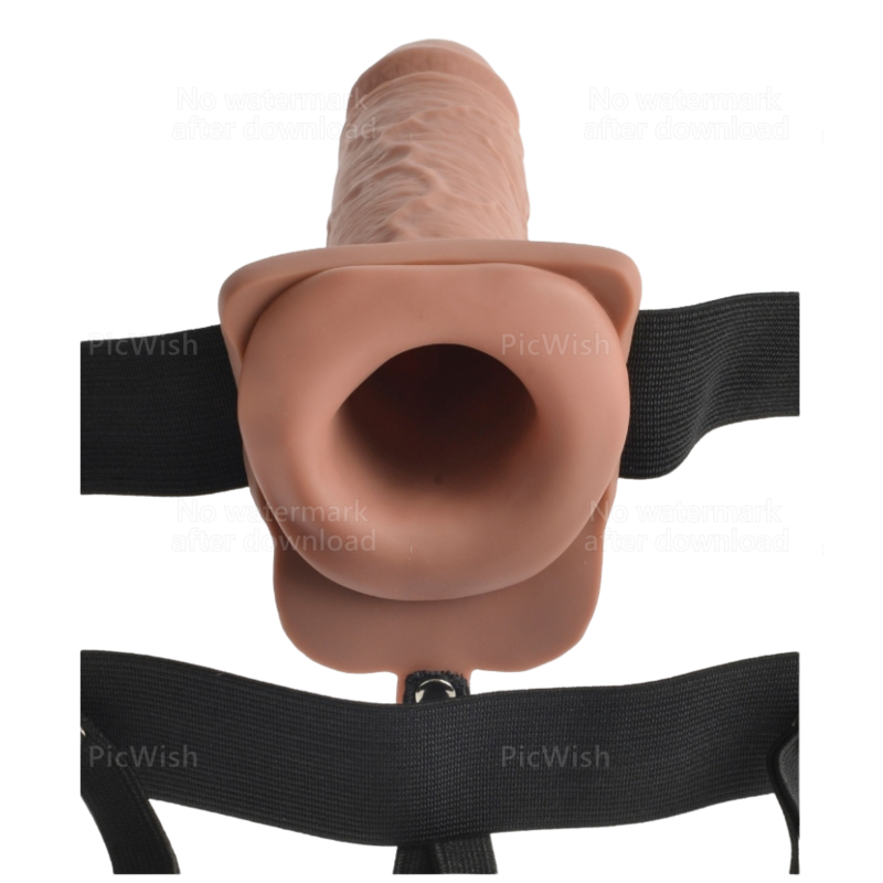 FETISH FANTASY SERIES - ARNÊS AJUSTÁVEL PÊNIS REALISTA COM TESTÍCULOS RECARGÁVEL E VIBRADOR 17.8 CM