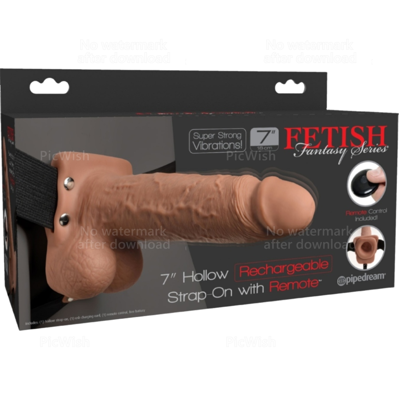 FETISH FANTASY SERIES - ARNÊS AJUSTÁVEL PÊNIS REALISTA COM TESTÍCULOS RECARGÁVEL E VIBRADOR 17.8 CM