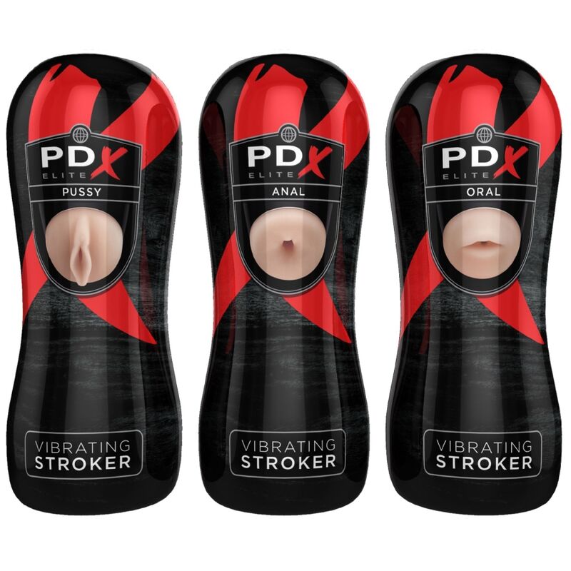 PDX ELITE - SET MASTURBADOR STROKER 12 UNIDADES: 6X VAGINA, 3X ÂNUS, 3X BOCA